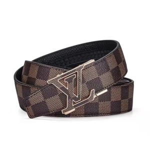 Men's black luxury leather belt
